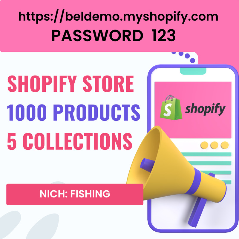 READY-MADE DROPSHIPPING Shopify Store – Fishing – 1500 Products – 5 Collections