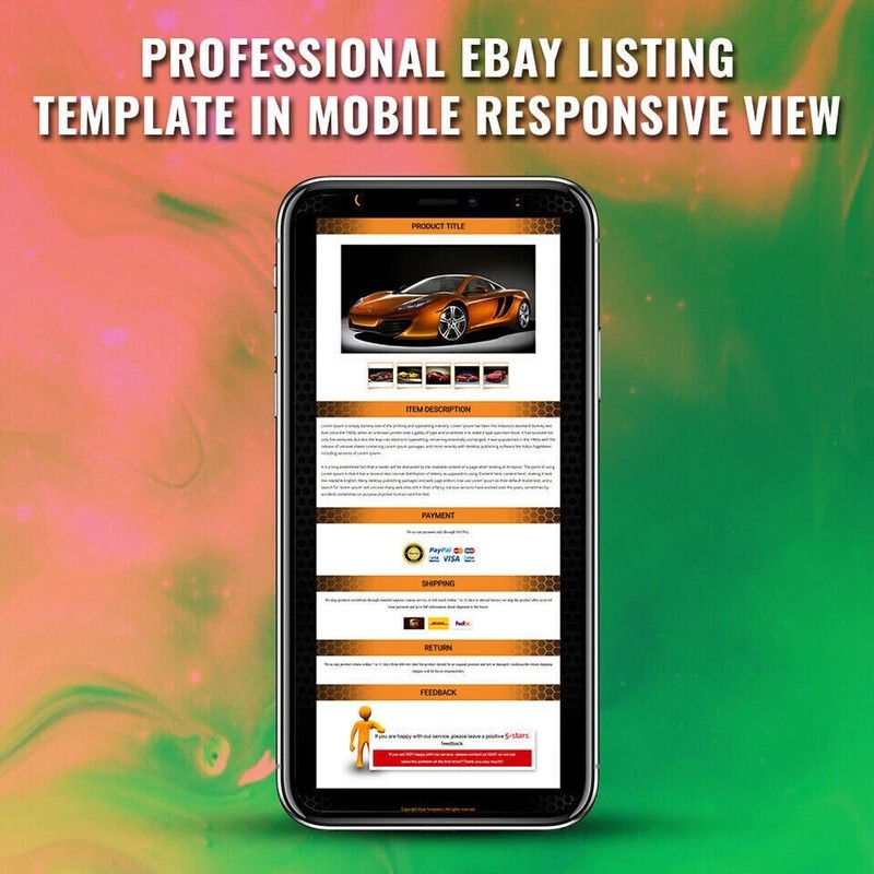 eBay Mobile Responsive Listing Templates Auction Gallery Html for Automobiles gallery