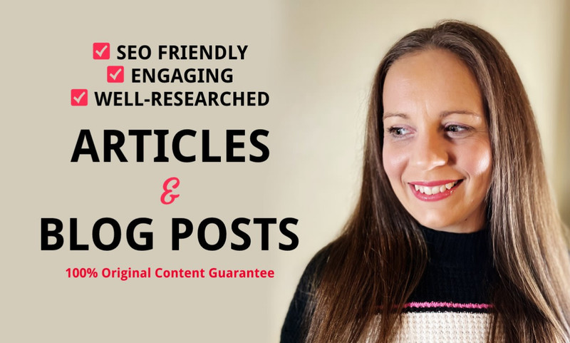 I will write SEO articles, blog post writing or content writing