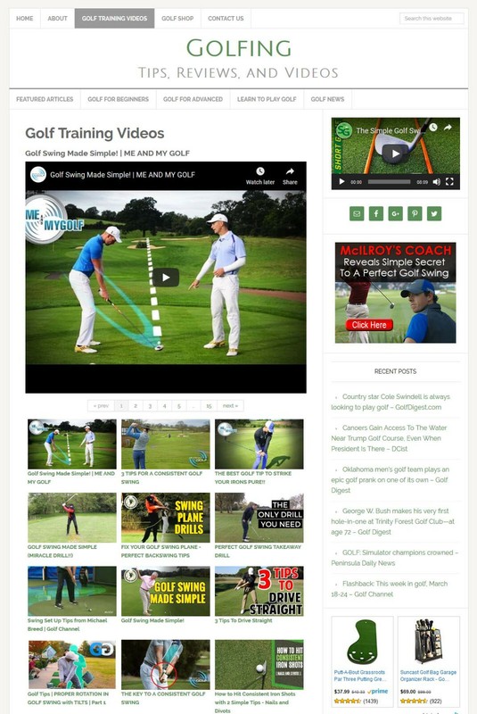* GOLFING TIPS * niche blog website business for sale w/ AUTO UPDATING CONTENT! gallery