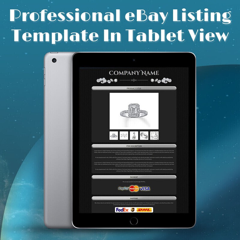 eBay Templates, Auction Mobile Responsive html Templates 2019 Ready for Jewelry gallery