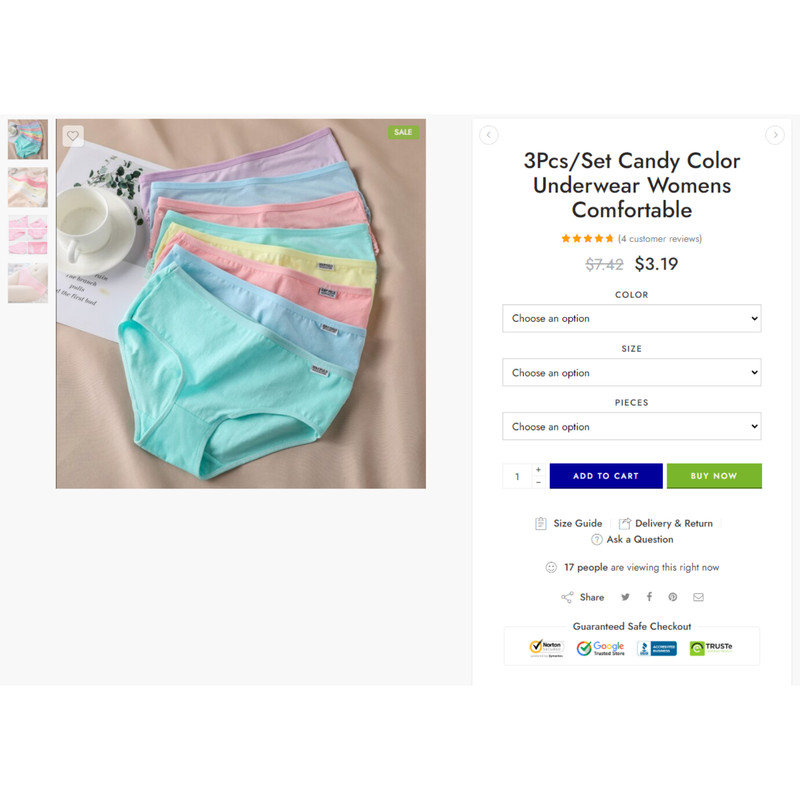 Women's Panties Store, DropShipping Affiliate Website, Free Hosting+Products gallery