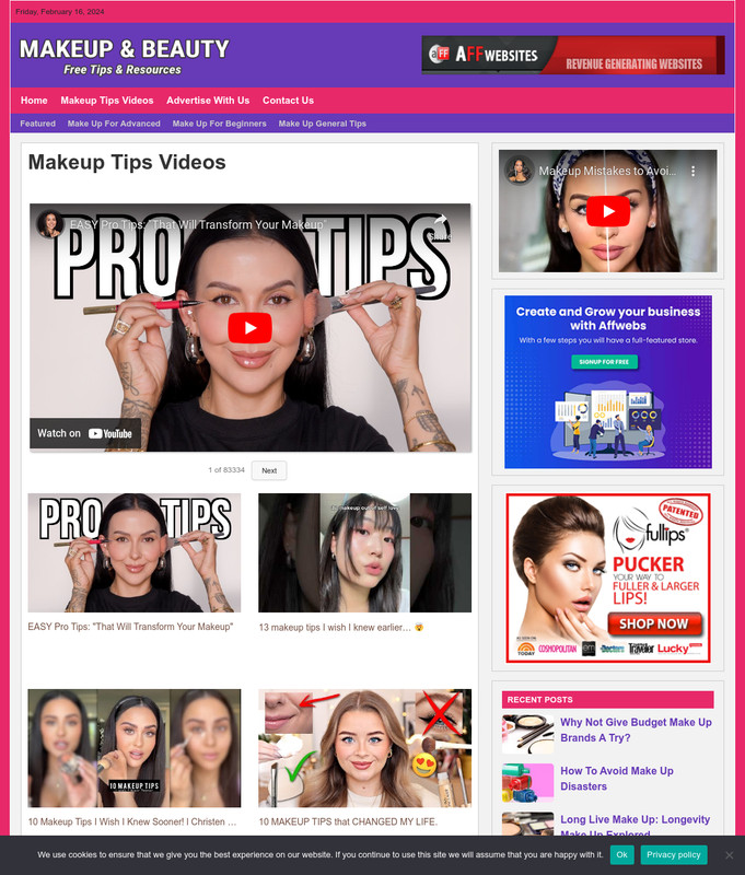 MAKEUP Tips Website Business For Sale - Work From Home Business Opportunity gallery