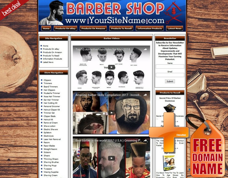 Barber Shop Business Website+Amazon Store+Google+Dropship+Youtube