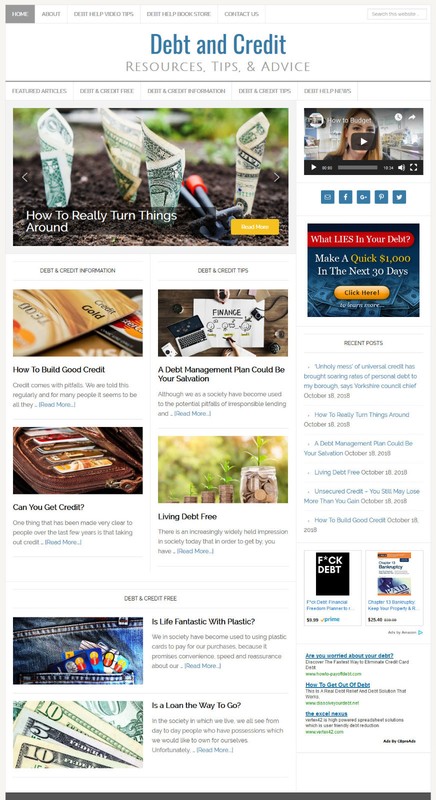 * DEBT & CREDIT RELIEF * affiliate website business for sale with AUTO CONTENT! gallery