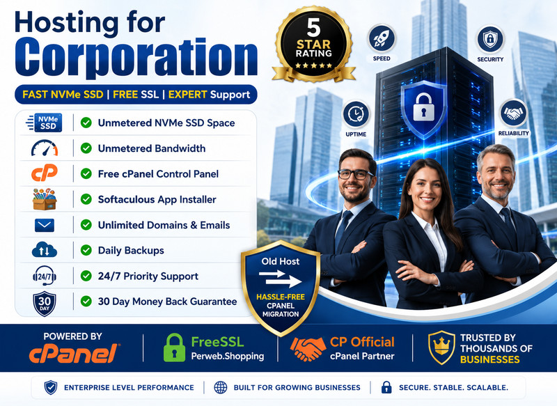 Hosting for Corporation – 🏢Unlimited SSD | SSL | Secure Power | Just $14.99/Yr