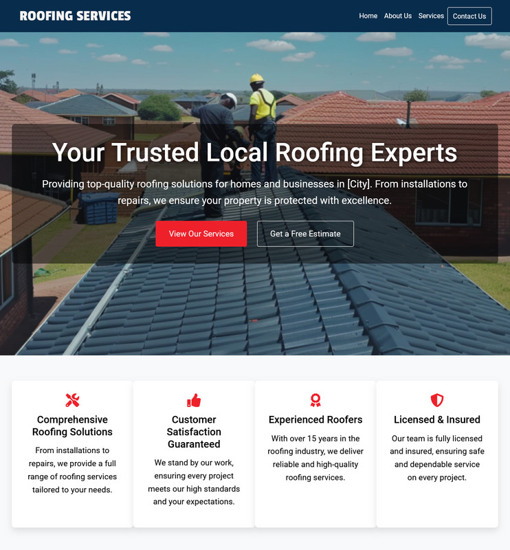 Roofing Services Business Website | Ready-to-Use Professional Platform