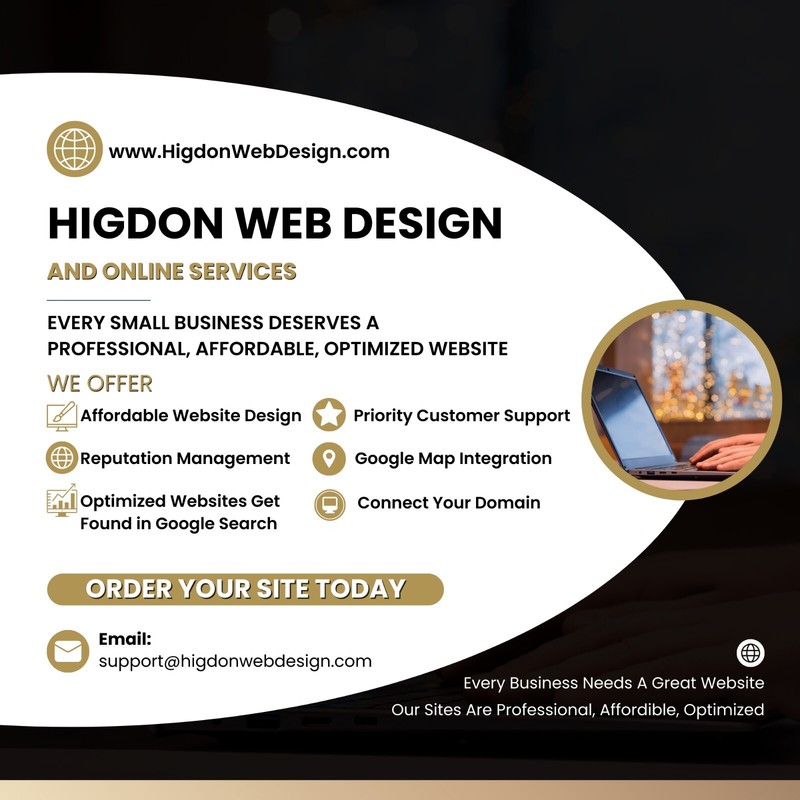 Website Design, Optimized, Mobile Friendly, Online Review Management Included