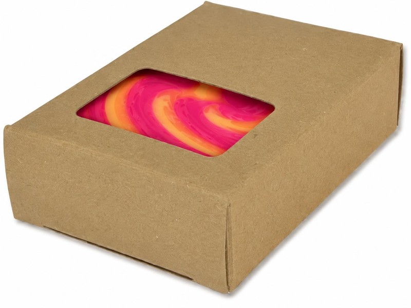 Rectangle Window Soap Boxes Kraft Handmade Elegant Artisan Weddings 50 Pack gallery