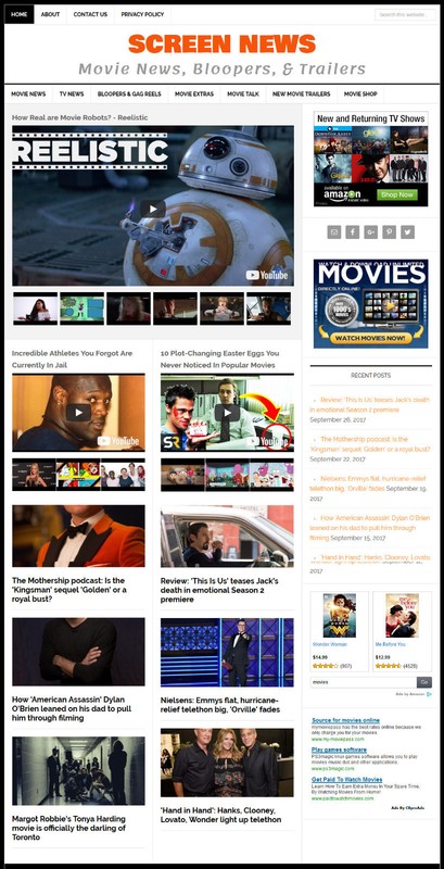 [NEW DESIGN] * MOVIE & TV NEWS * website business for sale w/ AUTOMATIC CONTENT gallery