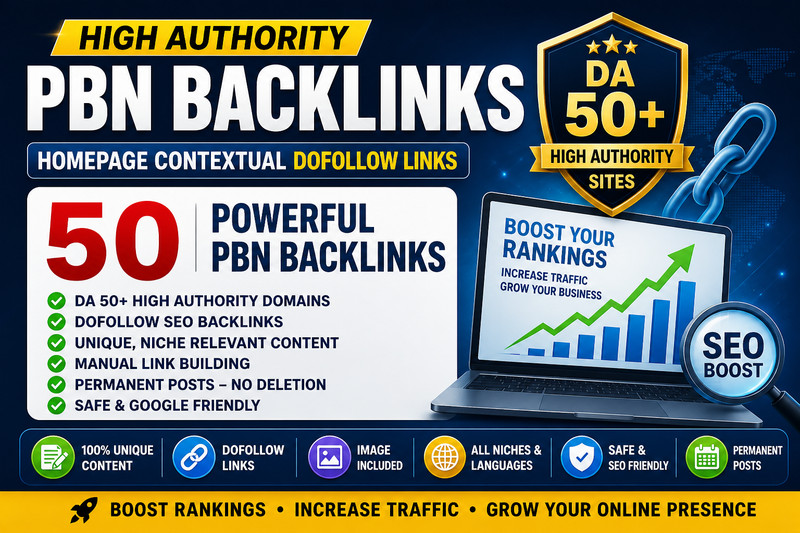 50 PBN Backlinks – High Authority SEO Links – DoFollow Homepage Contextual Links