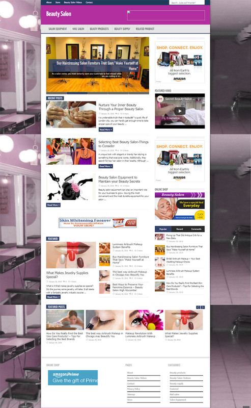 Make Money / Niche Affiliate Beauty Salon Free Hosting / Setup