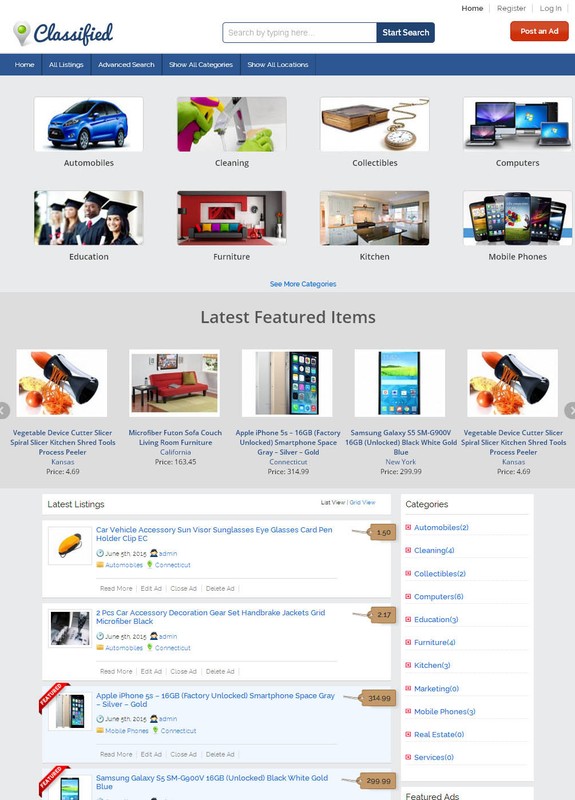 Classified Ads Website with Google Maps and Street View + Free Hosting