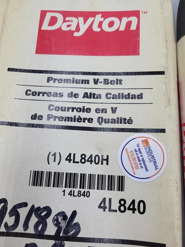 DAYTON V-belt 4L840H *NEW* gallery