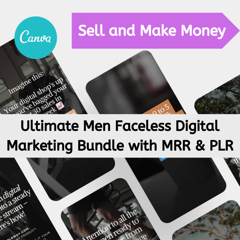 Ultimate Men Faceless Digital Mega Marketing Bundle with MRR & PLR – 75+ Reels
