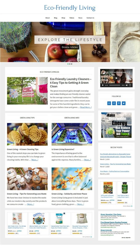 * Eco-Friendly Green Living Website * affiliate product blog AUTO POSTS gallery