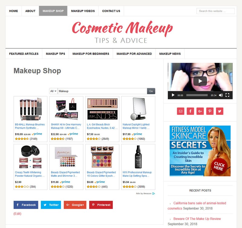 *COSMETIC MAKEUP TIPS * turnkey website business for sale w/ AUTOMATIC CONTENT gallery