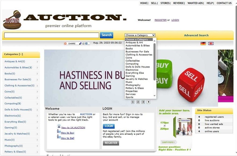Top Auction / buy it now Style Multi-vendor Website Free Hosting / setup