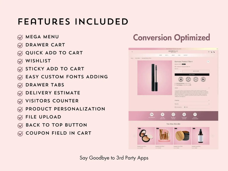Radiance Beauty Shopify Theme, Skincare Cosmetics Store, Makeup Website Template gallery