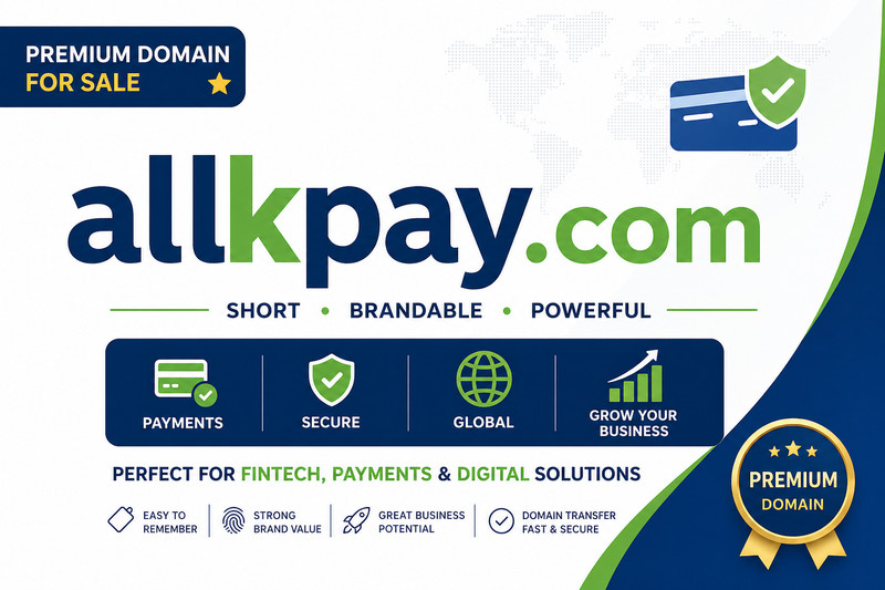 allkpay.com Premium Domain | Short Brandable FinTech Payment Name