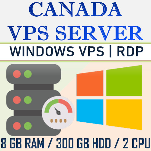 1 Qty - VPS Server / RDP Server / VPS Hosting - 8GB RAM + 200GB HDD