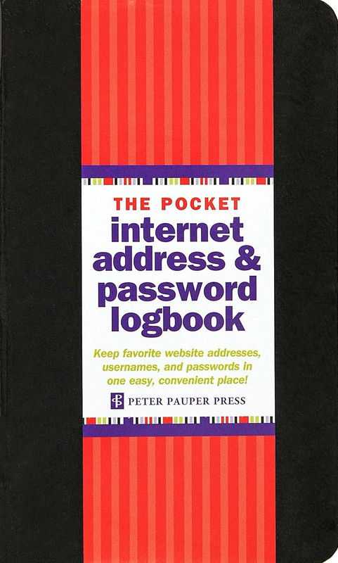 Pocket-Sized Internet Address & Password Logbook (removable cover band for secur gallery
