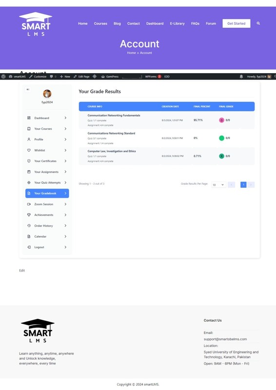 Comprehensive Smart Learning Management System (SLMS) - Feature-Rich LMS Built gallery