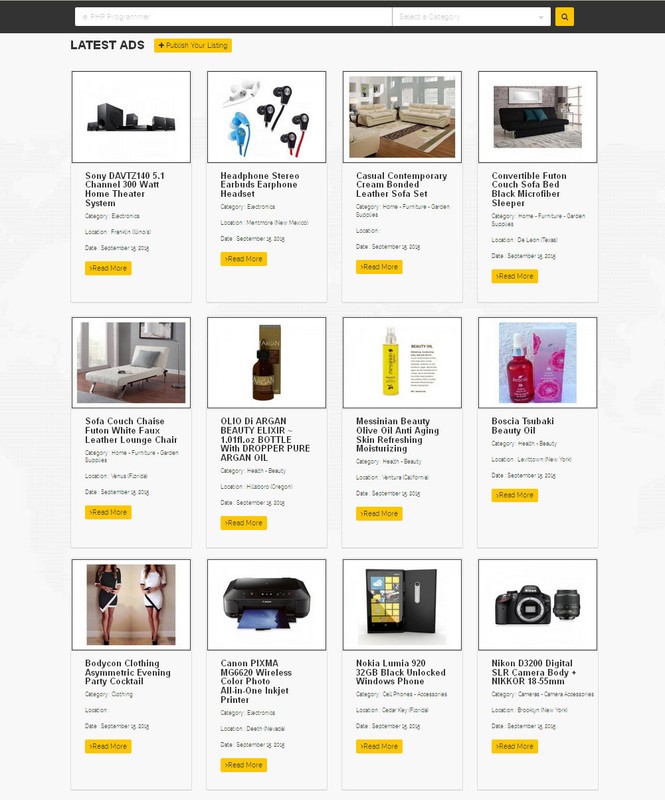 Classified Ads Website For Sale + Free Hosting Installation