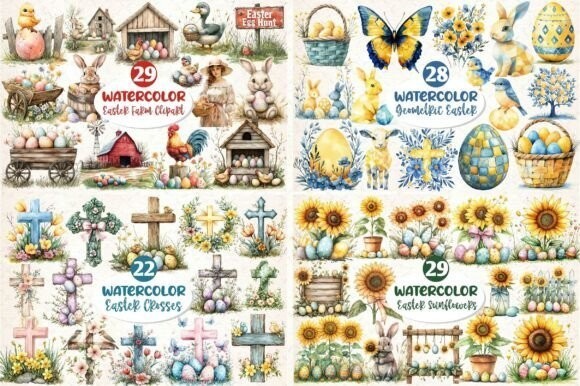 Happy Easter Clipart Huge Bundle gallery