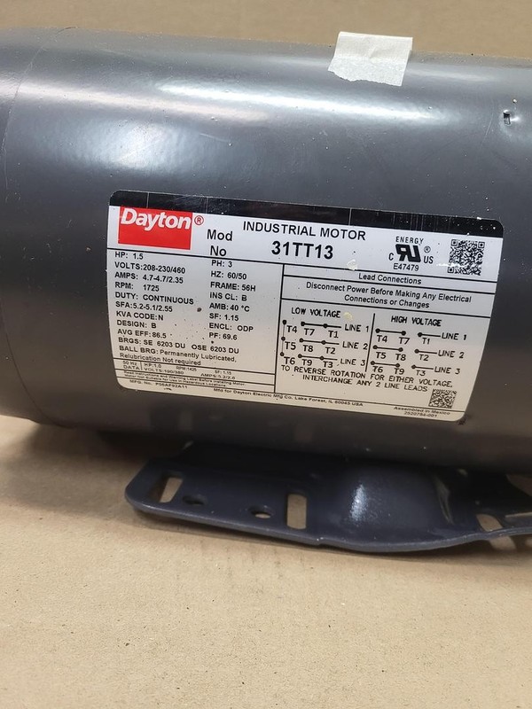 Dayton motor P56AF92A11 / 1.5 HP *NEW IN BOX* ADJ 1VP4058 / QTX1/2 SG BUSHING gallery