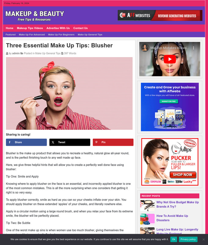 MAKEUP Tips Website Business For Sale - Work From Home Business Opportunity gallery