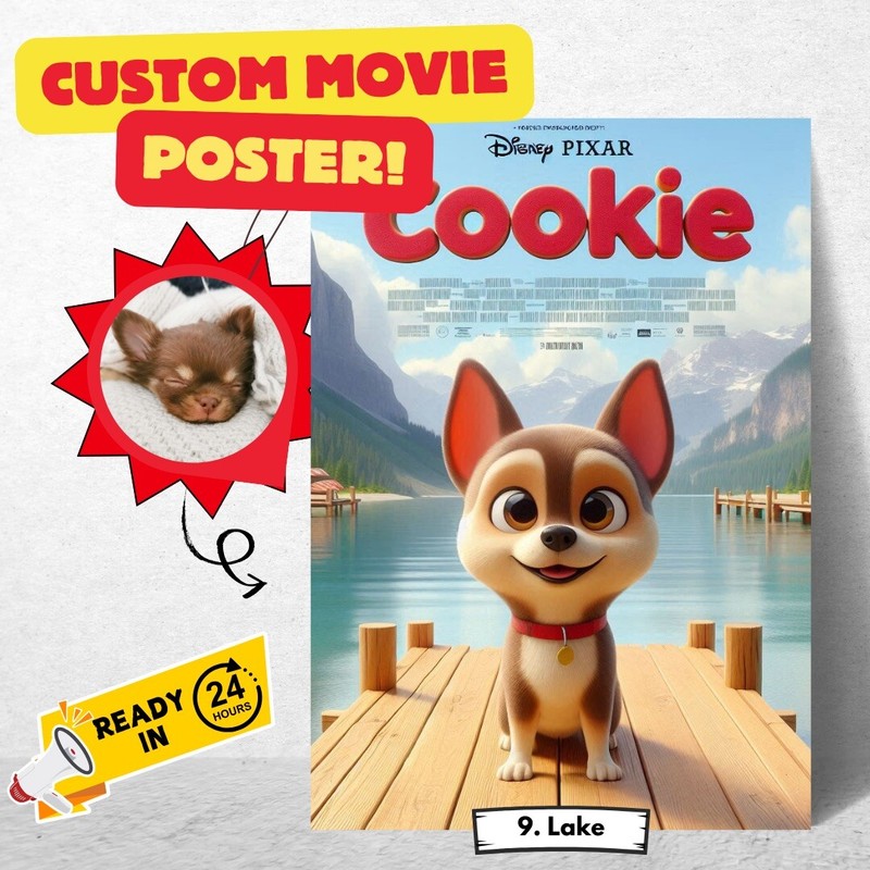 Custom Pixar Movie Poster- Personalized Digital Artwork gallery