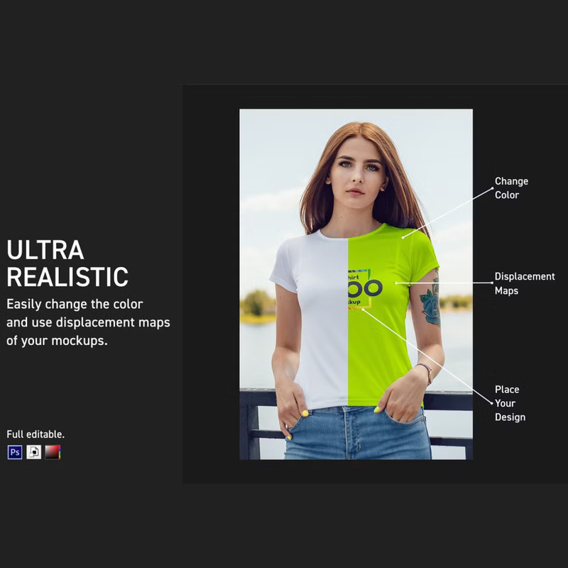 1000 T-Shirt Mockups Bundle | Customizable Templates with Smart Objects gallery