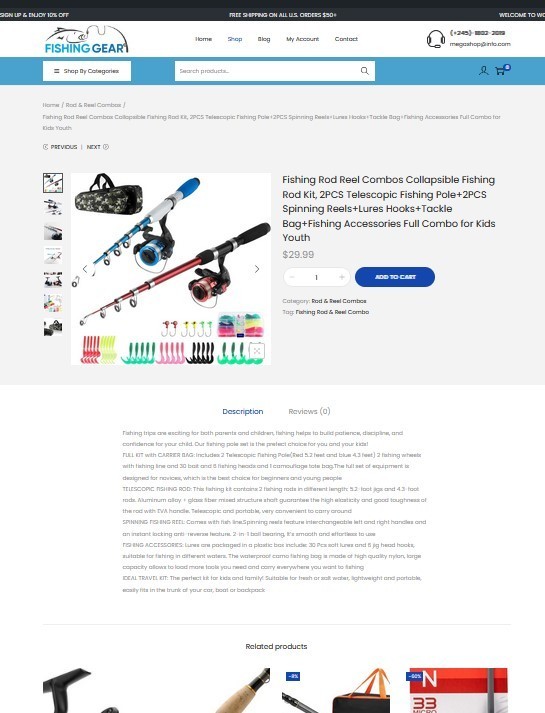 Fishing Tackle Store - Affiliate / Drop Shipping Website + eCommerce gallery