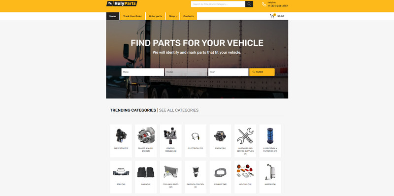 HulyParts.com -Semi-Truck Parts ECommerce Website + Inventory (optional) $99K RV gallery