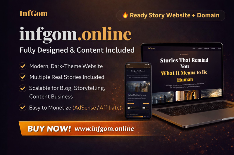 Story Website + Domain infgom.online – Ready Blog with Content Included