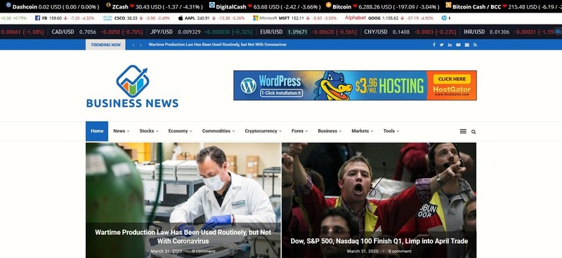 Automated Business & Crypto News Website – Profitable Autoblog