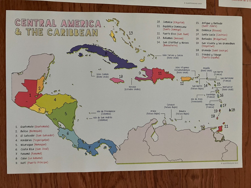 4 Posters Spanish Speaking Countries Teaching Learners of All Ages Home School gallery