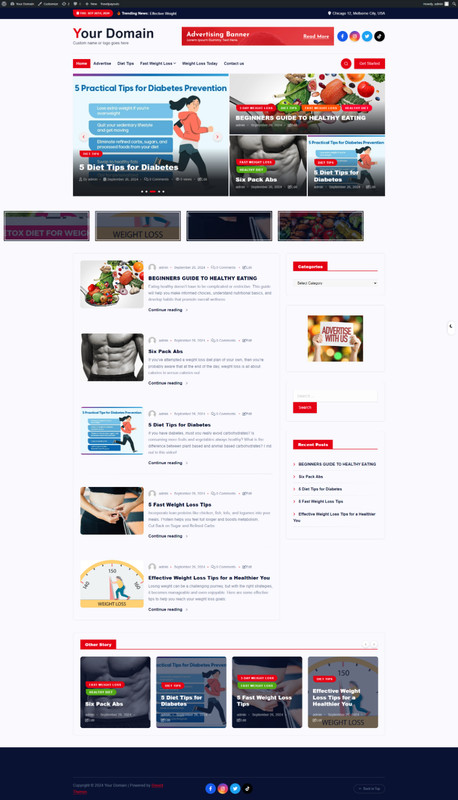 Professional Diet and Weight Loss Website! Ready to Go! Start Making Money Today