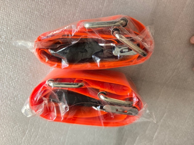 LOT of 4 - 2x DMS Strap Orange 5' H 51652 + 1x 11152 MA (5')+ 1x 11091 OR (9') gallery