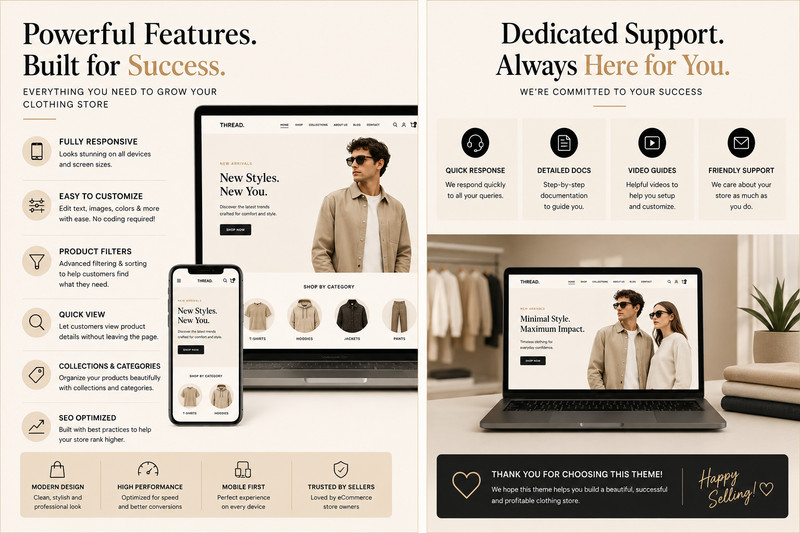 Custom Clothing Ecommerce Website Design Mobile Friendly Fashion Store gallery