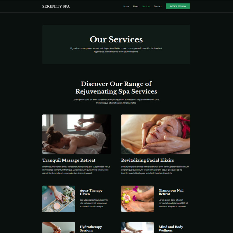 Dark-themed Spa Website - Ready to Run + 1-Year Domain and Hosting gallery