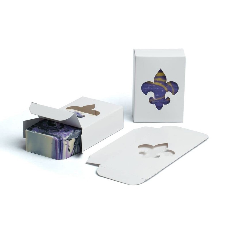 Fleur-de-Lis Window Soap Boxes White Handmade Cajun Artisan 50 Pack gallery