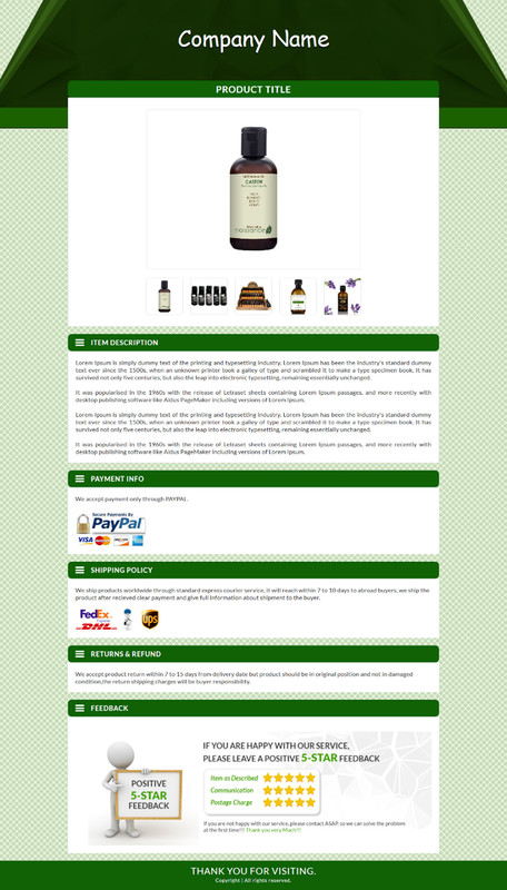 eBay Templates Mobile Responsive eBay Listing Auction Template 2026 Compatible