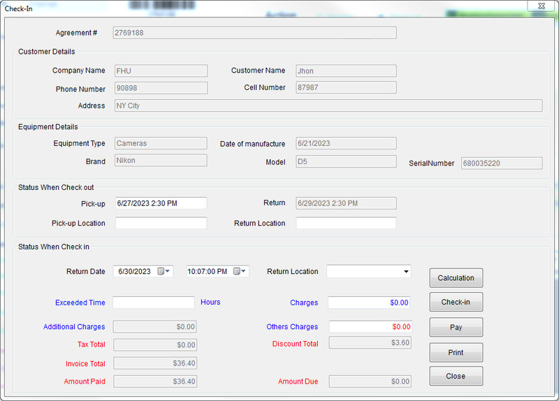 Equipment Rental Management software gallery