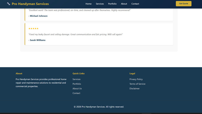 Professional Handyman Website HTML Template - Premium Design gallery