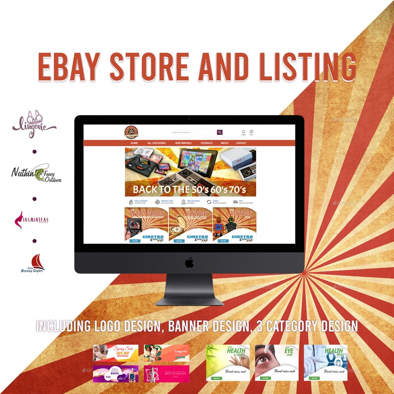 eBay store Listing Template design, Emerald theme Purple FREE LOGO,BANNER DESIGN gallery