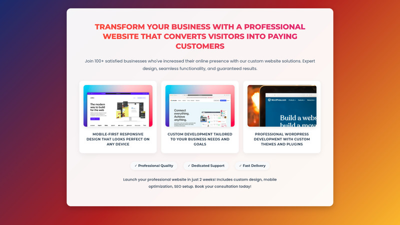Professional Web Design – Built for Your Success Custom Websites for Businesses gallery