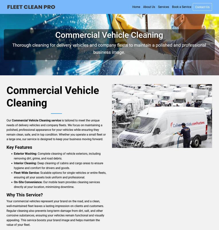 Fleet Cleaning Business Website for sale | Ready-to-Use Professional Platform gallery