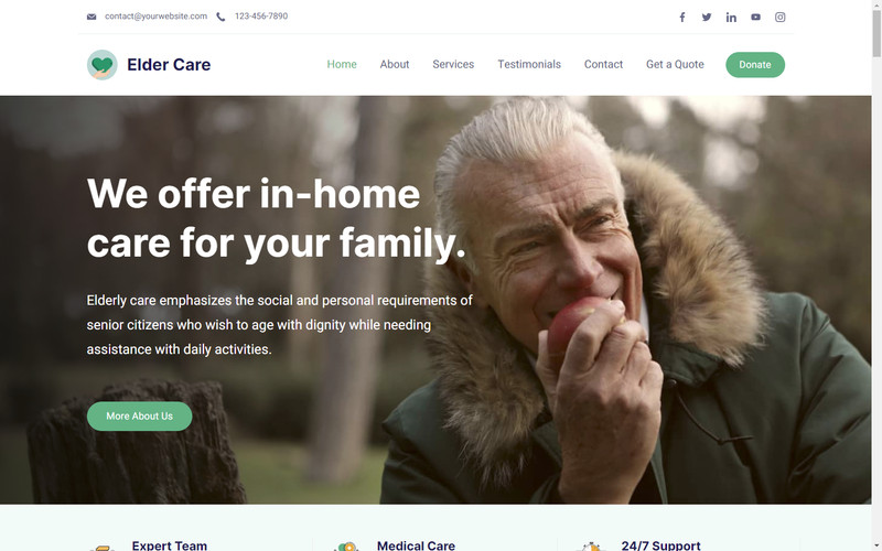DFY Elder Care WordPress Theme+free Install